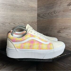 Vans old skool stacked platform pastel pink beige yellow